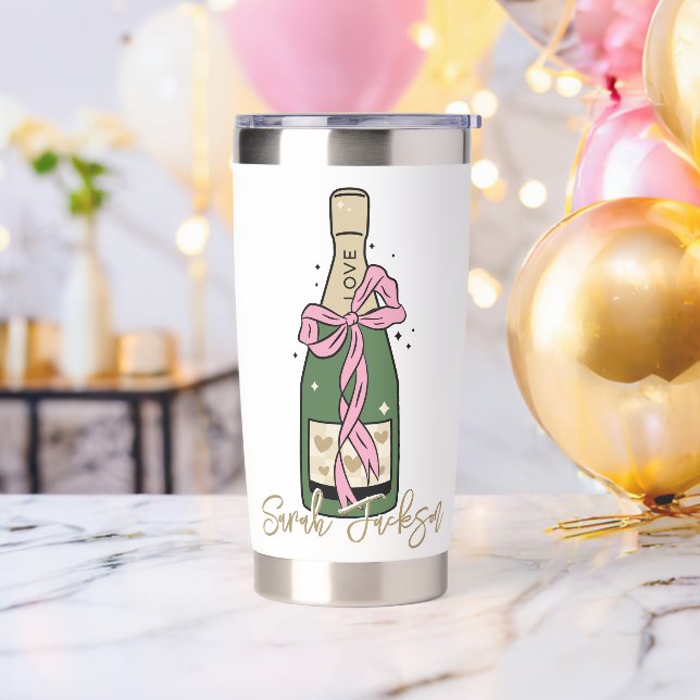 Bachelorette Bridal Shower Custom Name Insulated Tumbler (Bachelor Party)