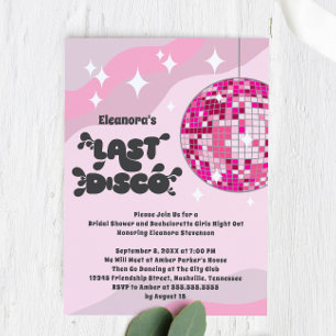 Bachelorette & Bridal Shower Groovy Last Disco Invitation