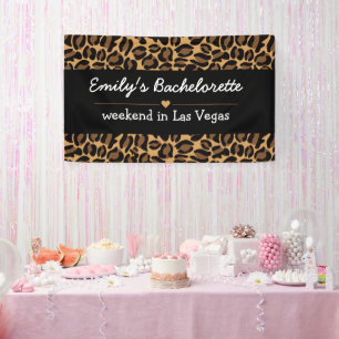 Bachelorette Bride Boujee Trendy Leopard Print Banner