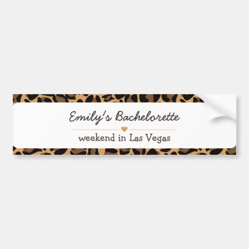 Bachelorette Bride Boujee Trendy Leopard Print  Bumper Sticker