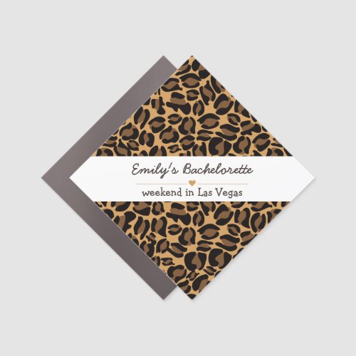 Bachelorette Bride Boujee Trendy Leopard Print  Car Magnet