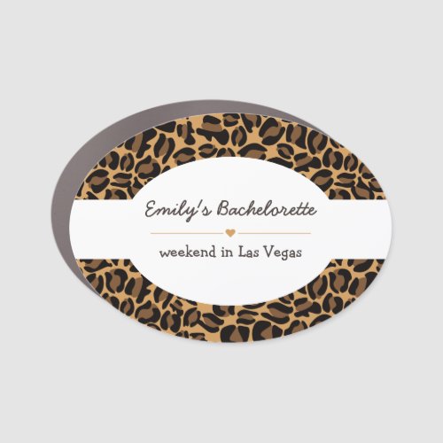 Bachelorette Bride Boujee Trendy Leopard Print  Car Magnet