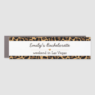 Bachelorette Bride Boujee Trendy Leopard Print  Car Magnet