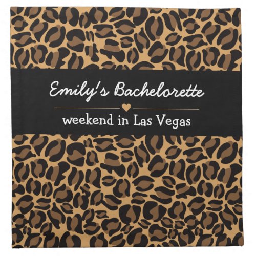 Bachelorette Bride Boujee Trendy Leopard Print  Cloth Napkin