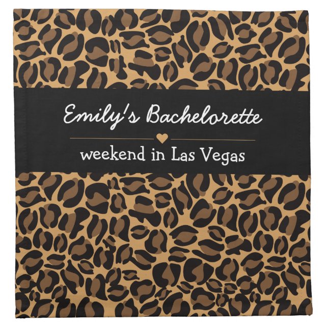 Bachelorette Bride Boujee Trendy Leopard Print  Cloth Napkin (Front)