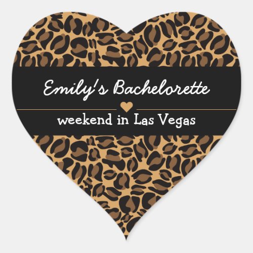 Bachelorette Bride Boujee Trendy Leopard Print  Heart Sticker