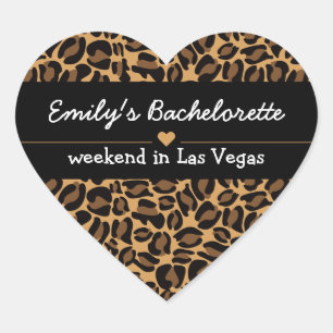 Bachelorette Bride Boujee Trendy Leopard Print Heart Sticker