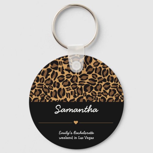 Bachelorette Bride Boujee Trendy Leopard Print  Keychain