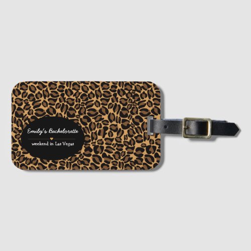 Bachelorette Bride Boujee Trendy Leopard Print  Luggage Tag