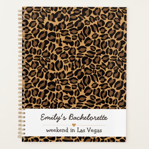 Bachelorette Bride Boujee Trendy Leopard Print  Planner