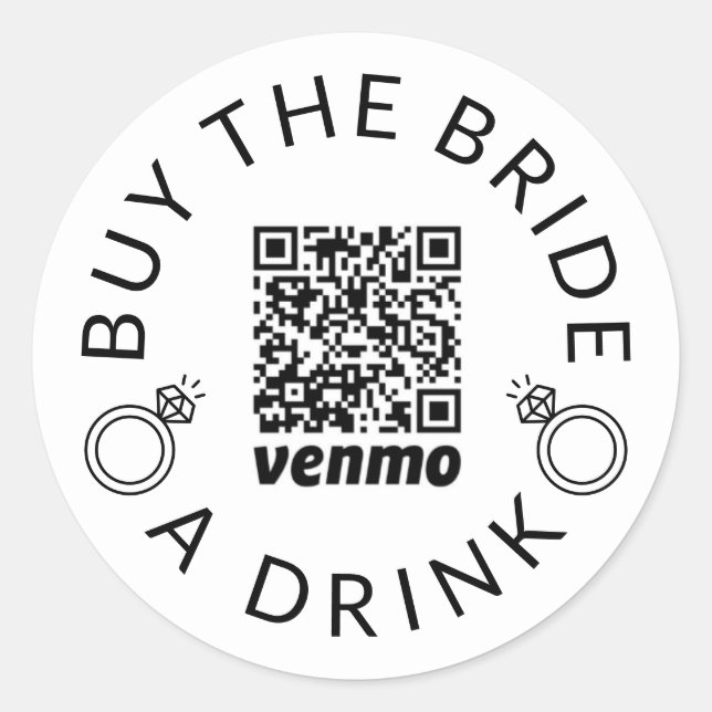 Bachelorette Buy Bride a Drink Venmo Sticker (Front)