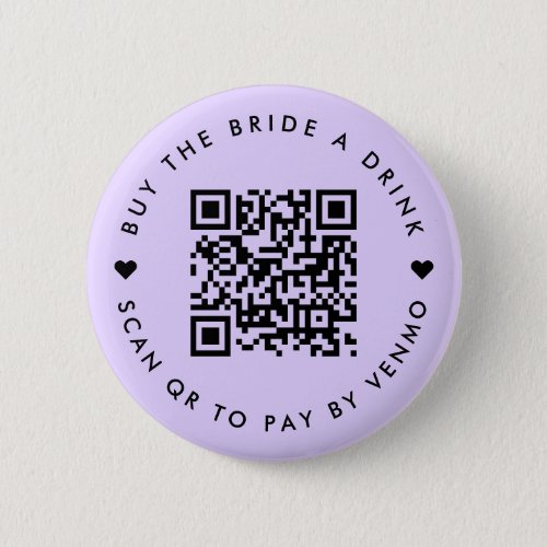 Bachelorette Buy The Bride A Drink Purple QR Code Button