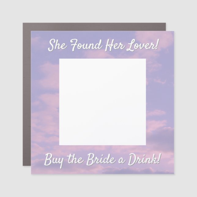 Bachelorette "Buy the Bride a Drink" QR code Car Magnet (Front)