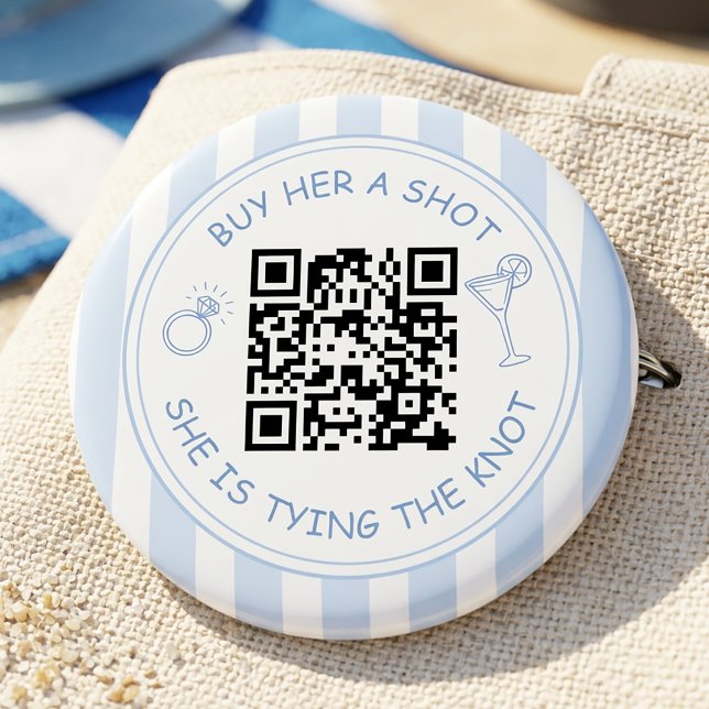 Bachelorette Buy the Bride a Drink QR Code Party Button (Creator Uploaded)