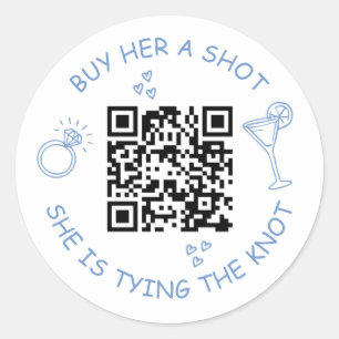 Bachelorette Buy the Bride a Drink QR Code Party Classic Round Sticker