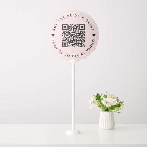 Bachelorette Buy The Bride A Drink  QR Code Pink Balloon