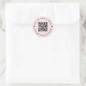 Bachelorette Buy The Bride A Drink | QR Code Pink Classic Round Sticker (Bag)