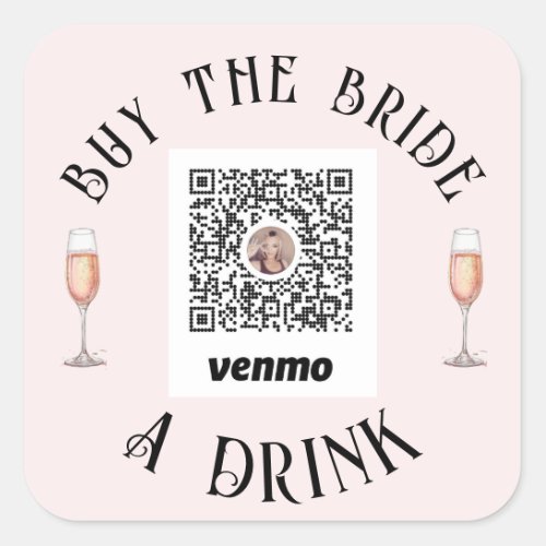 Bachelorette Buy The Bride A Drink QR_Code Sticker