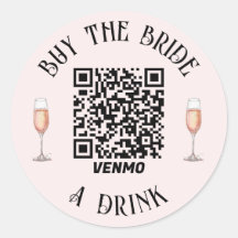 Bachelorette Buy The Bride A Drink QR-Code Sticker
