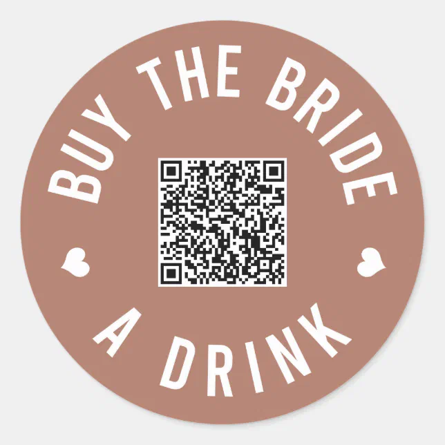 Bachelorette Buy The Bride A Drink Venmo Qr Code Classic Round Sticker Zazzle 6922