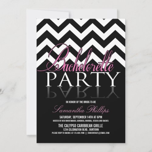 Bachelorette Chevron Party Invitations