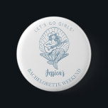 Bachelorette coastal cowgirl beach bach button<br><div class="desc">Bachelorette weekend party button,  personalized with your name,  featuring a woman in a coastal cowgirl theme. Great for your bachelorette at the beach.</div>