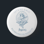 Bachelorette coastal cowgirl beach bach button<br><div class="desc">Bachelorette weekend party button,  personalized with your name,  featuring a woman in a coastal cowgirl theme. Great for your bachelorette at the beach.</div>