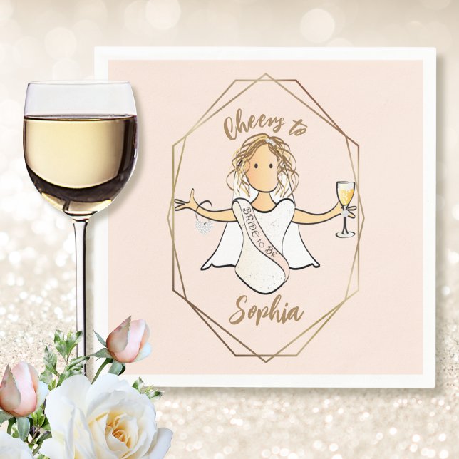 Bachelorette Cocktail Bridal Wedding Shower Paper Napkins (Creator Uploaded)