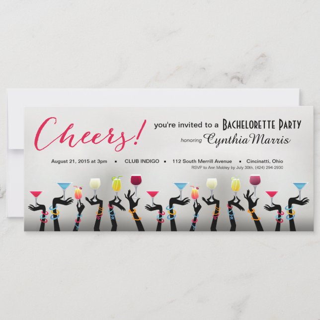 Bachelorette Cocktail Party Invitation (Front)