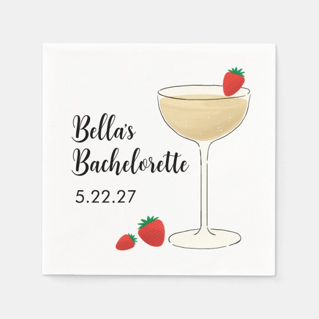 Bachelorette Cocktail Party Paper Napkins (Front)