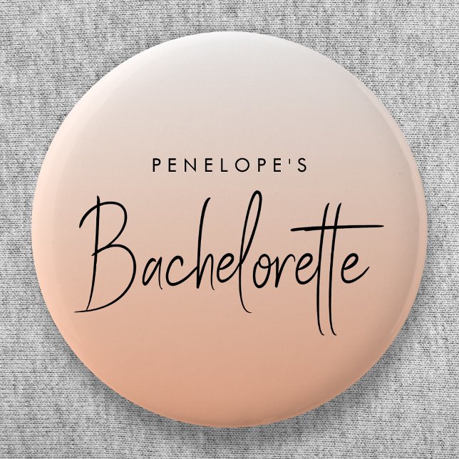 Bachelorette | Coral Ombre Elegant Peach Button (Creator Uploaded)