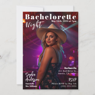 Bachelorette Country Magazine Cover Invitation