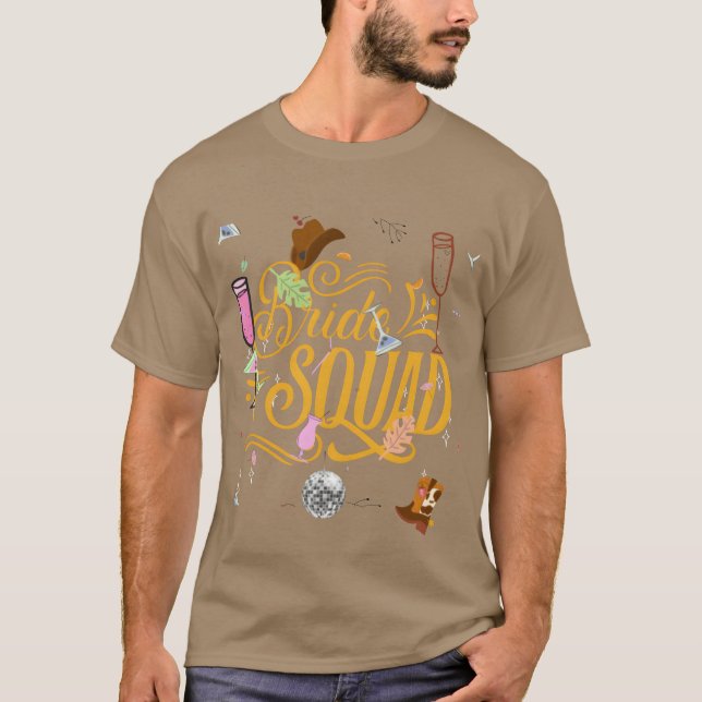 Bachelorette cowgirl disco 80s party girl T-Shirt (Front)