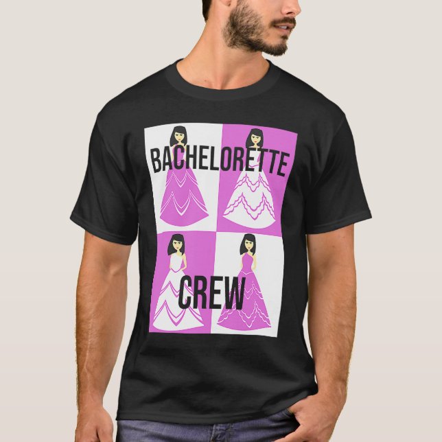 Bachelorette Crew bride evening bechlorette party  T-Shirt (Front)