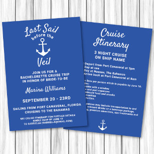 Last Sail Before the Veil Bachelorette Party Invitation