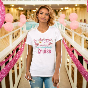 Bachelorette Cruise Pink Glitter Matching Tee