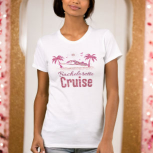 Bachelorette Cruise Pink Glitter Matching Tee
