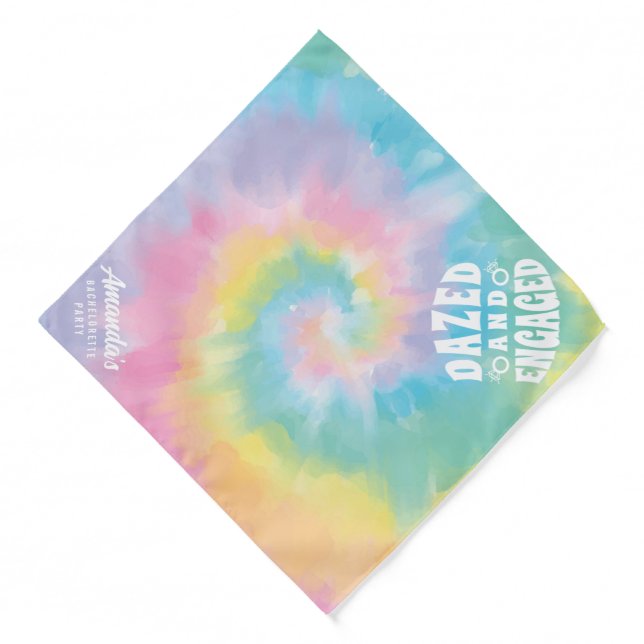 Bachelorette Dazed and Engaged Tie-dye Bandana (Front)