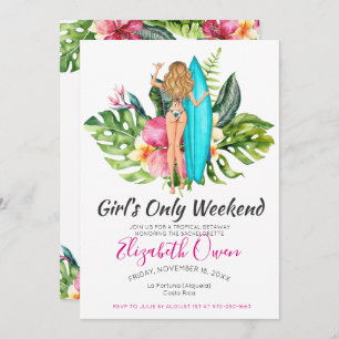 Bachelorette Destination Bikini Beach Bridal Bash Invitation