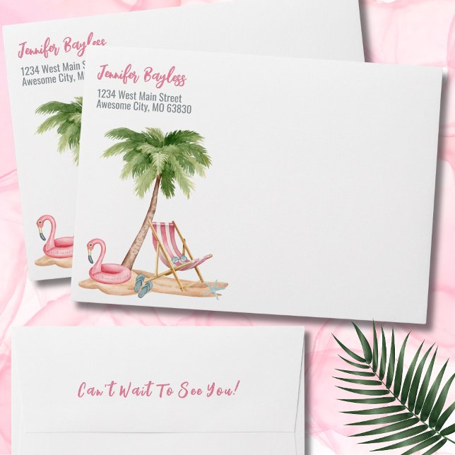 Bachelorette Destination Girls Weekend Envelope (Watercolor Destination Girls Weekend envelope)