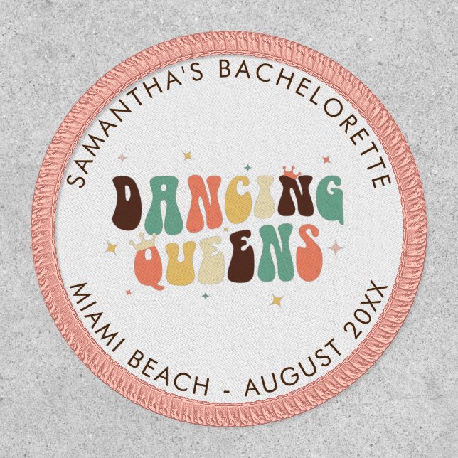 Bachelorette Disco Bride Dancing Queens Retro Patch (Front)
