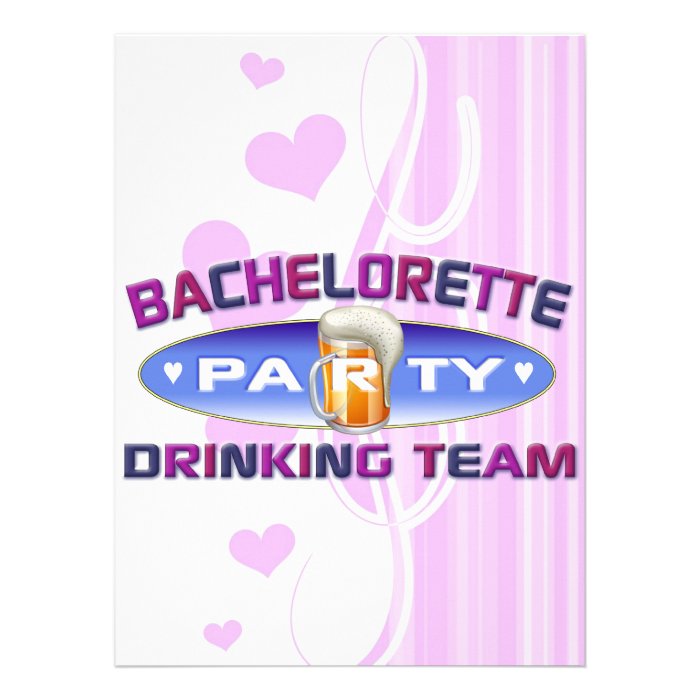 bachelorette drinking team party bridal wedding invitation
