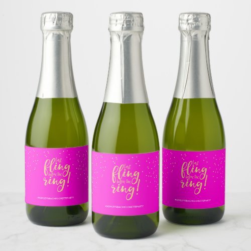 Bachelorette Engagement Hen Party Mini Wine Sparkling Wine Label