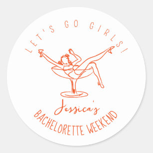 Bachelorette favor personalized sticker 