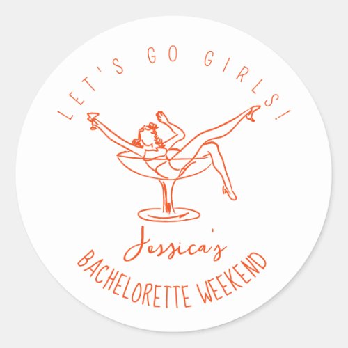 Bachelorette favor personalized sticker 