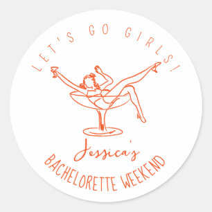 Bachelorette favor personalized sticker 
