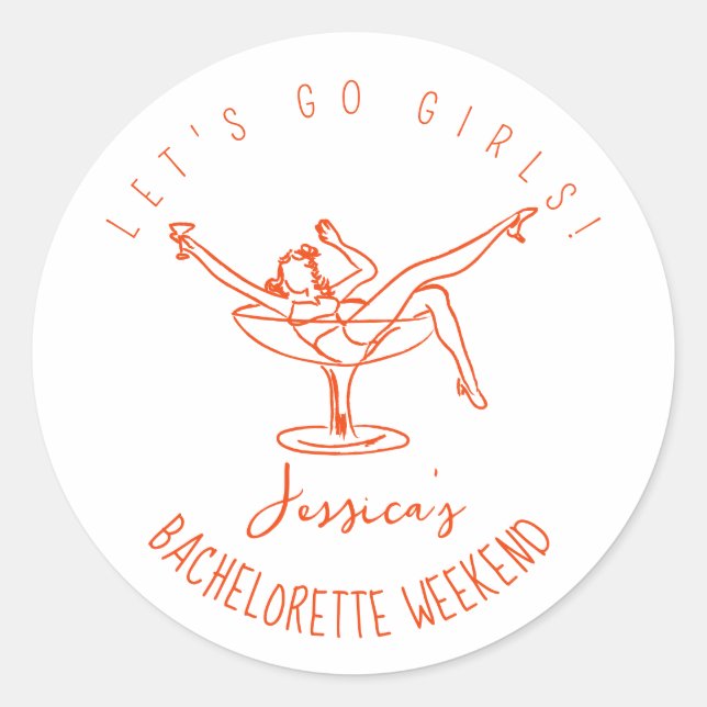 Bachelorette favor personalized sticker  (Front)