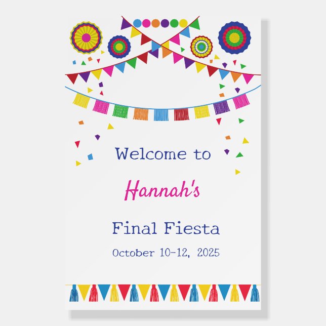 Bachelorette Fiesta Party Welcome Sign (Front)