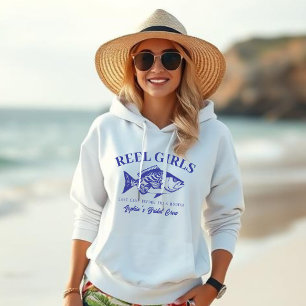 Bachelorette-Fisherman Style Reel Girls-Blue Hoodie