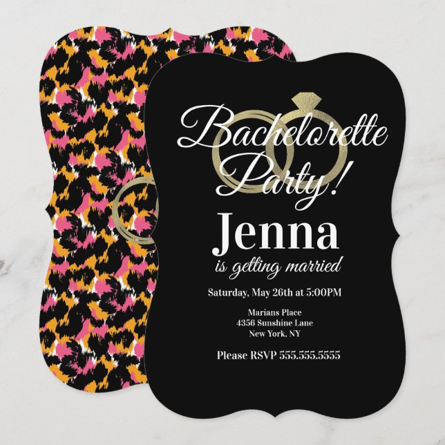 Bachelorette Foil Rings Fling Bridal Shower Invitation (Front/Back)
